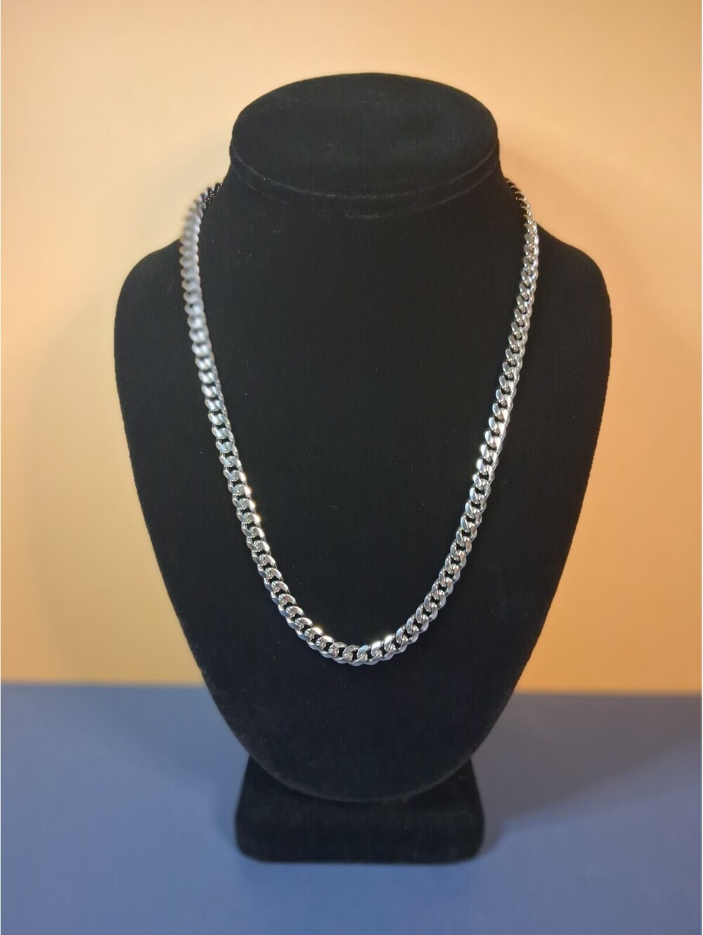 NWOT 19" 6mm Men's Stainless Steel Curbed Cuban Link Chain Necklace NEW